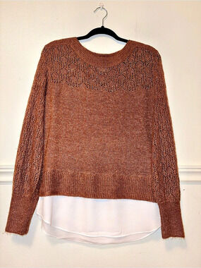 Camber & Grace Brown Layered Sweater Size Small Like New